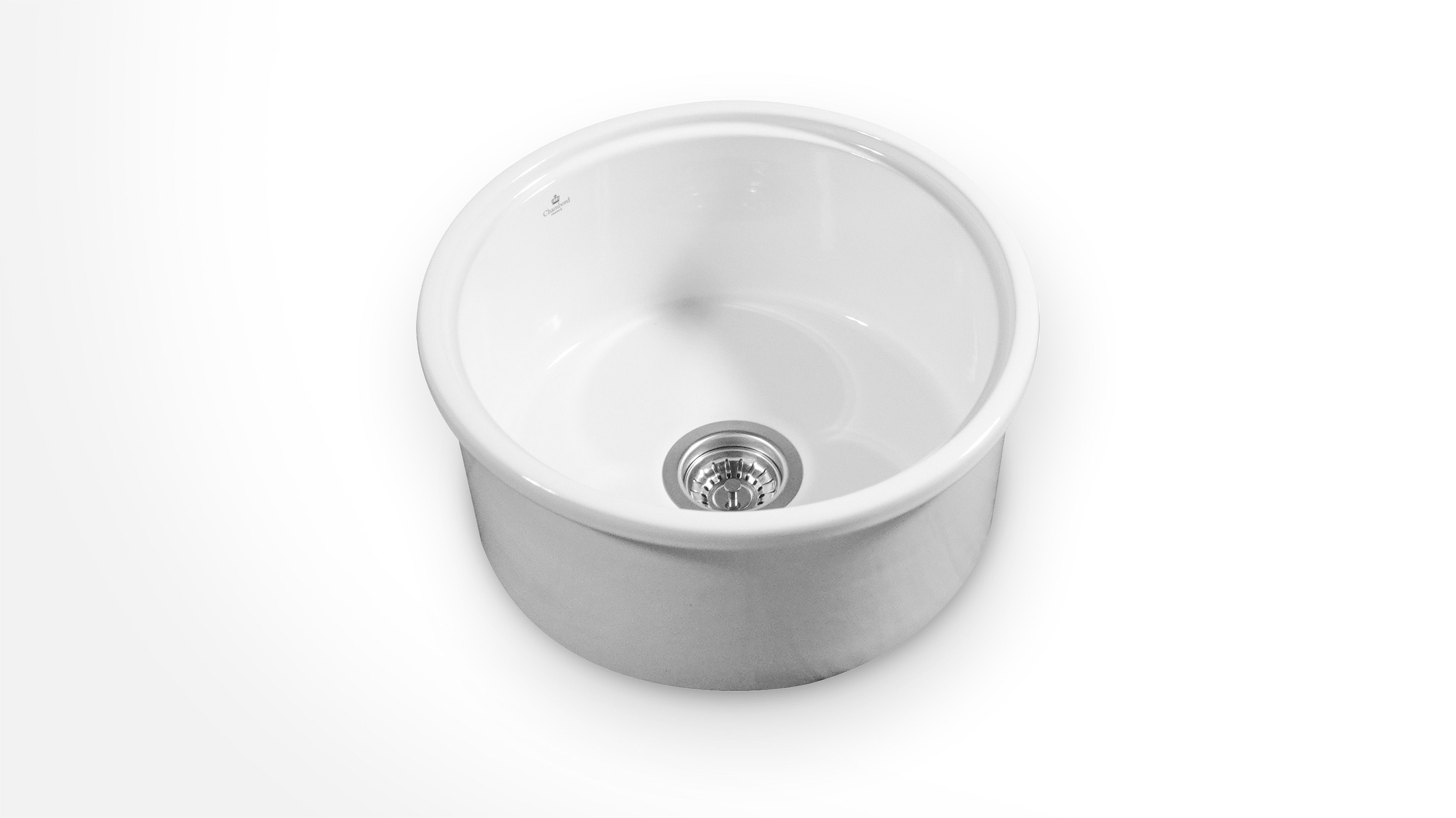 Chambord round white fireclay bar sink