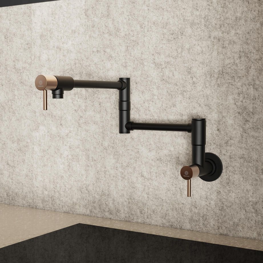 Wasserwerk black and rose gold wall-mounted pot filler