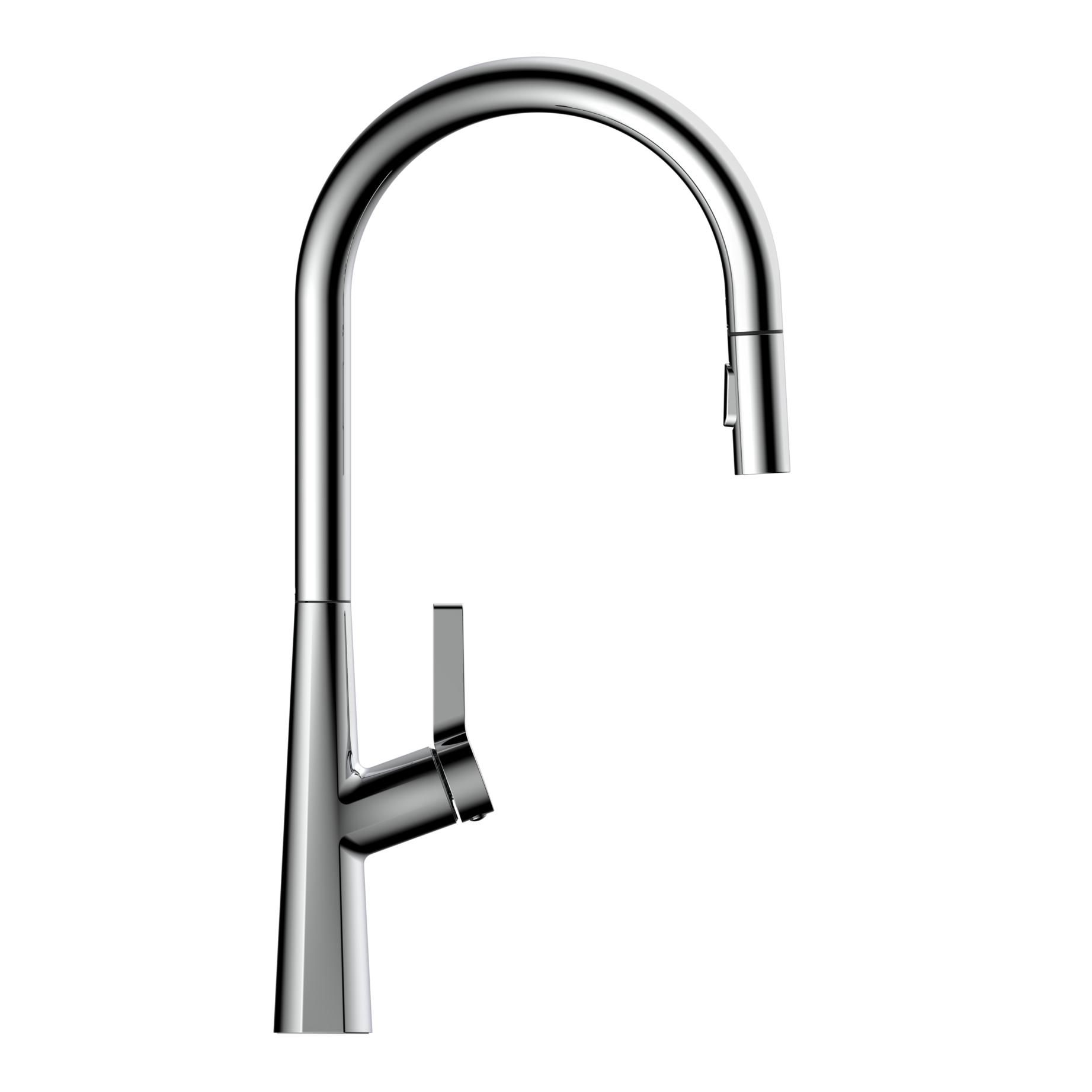 Wasserwerk chrome pull-down kitchen faucet studio shot